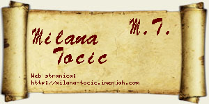 Milana Točić vizit kartica
